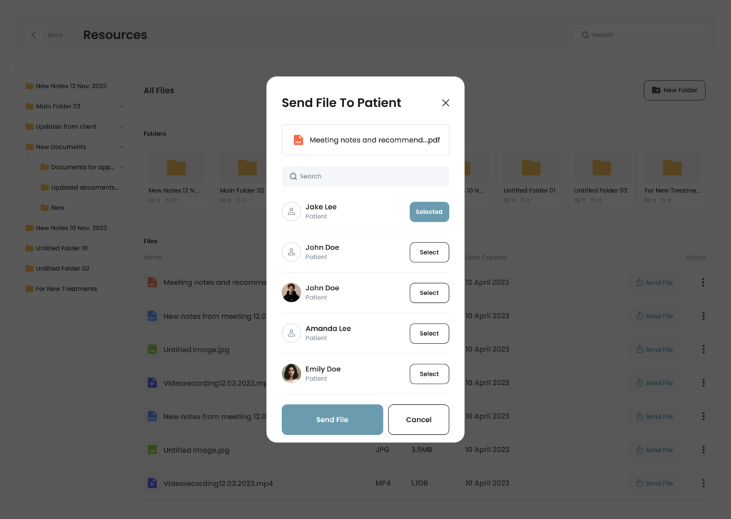 Resources Send File to Patient 2