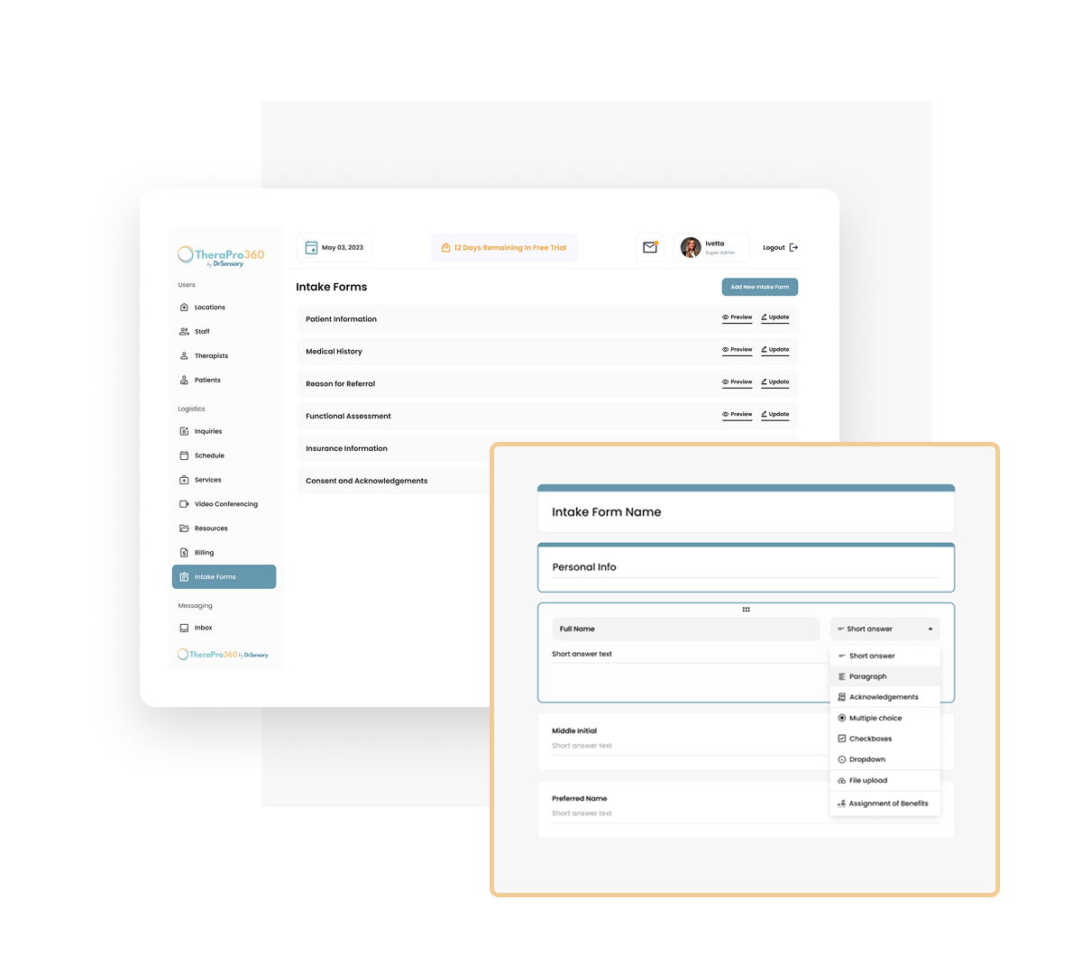 Intake forms